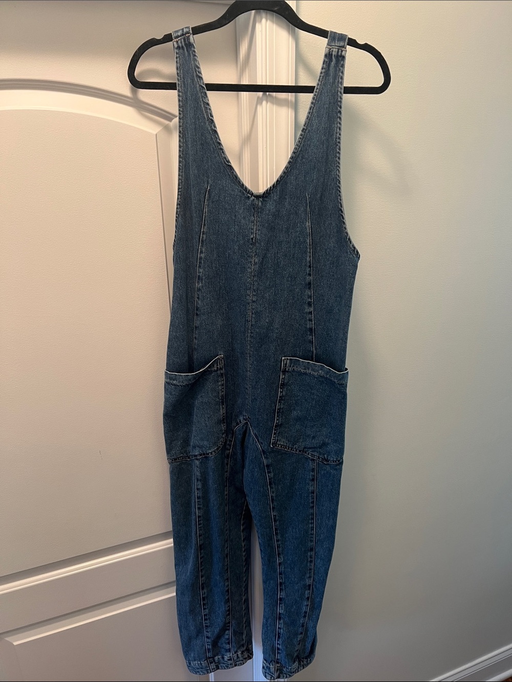 Free People Dark Blue Denim Jumpsuit Overalls